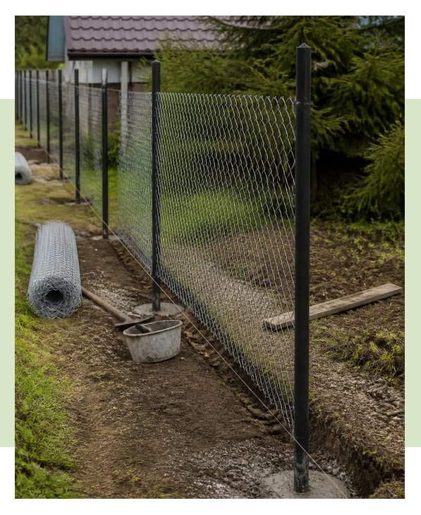 Установка забора из рабицы на столбах под ключ в Камне-на-Оби